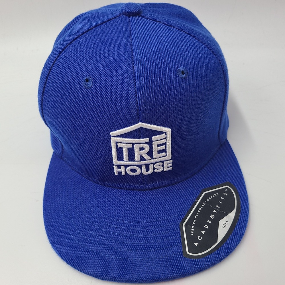 Tre House Hat Snapback Blue White Logo Cannabis Marijuana Mushroom Products Men
